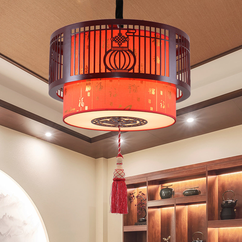 现代中式圆形吊灯木艺书房阳台过道餐厅灯具茶楼包厢玄关仿古灯饰,家装灯饰光源,酒店/宴会厅/餐饮吊灯,淘宝优惠券,粉丝福利购,淘宝优惠卷