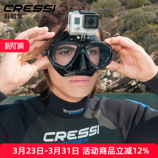 备gopro潜水镜近视 浮潜游泳装 cressi自由潜面镜潜水面罩 action