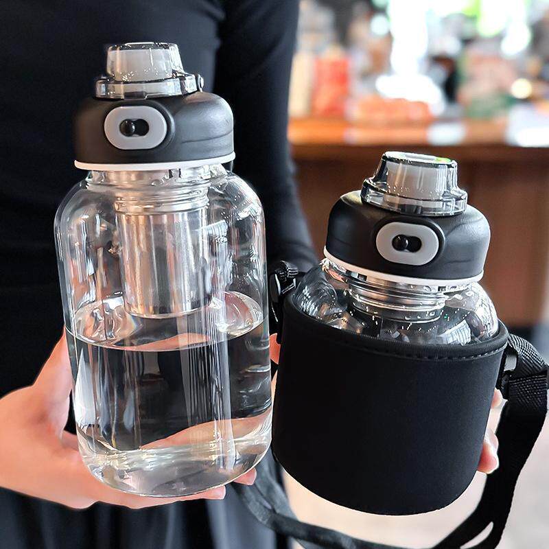 夏季大容量玻璃水杯直饮超大水壶男士户外运动水壶带茶仓耐热杯子
