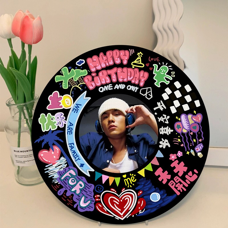 丙烯数字油画明星黑胶定制手工