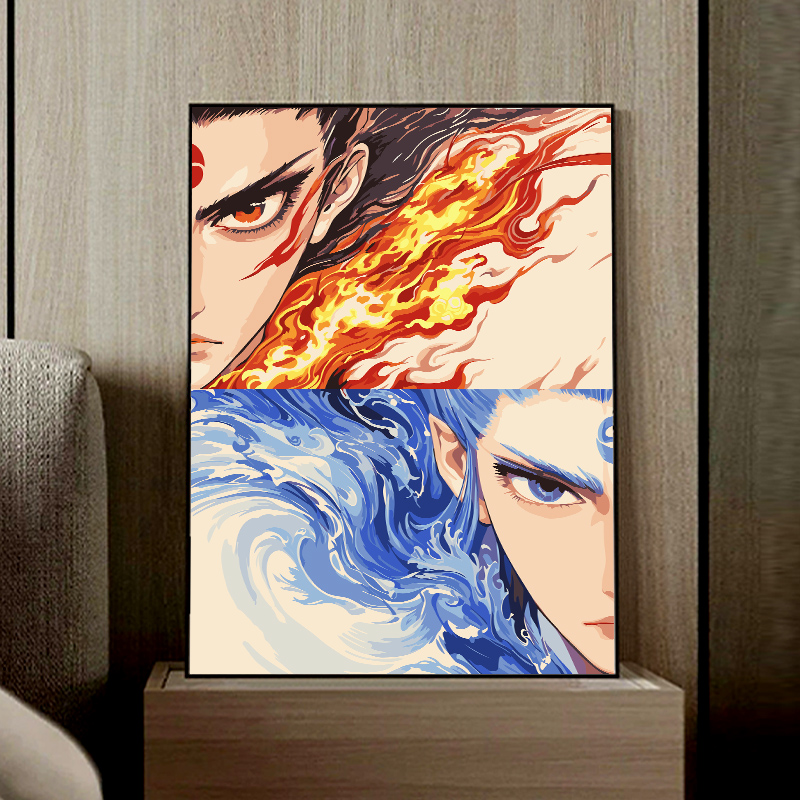 哪咤国漫风周边数字油画打发时间