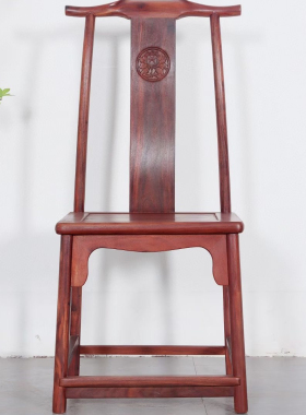 赞比亚血檀明式餐椅家用红木中式餐厅靠背椅小叶紫檀家具官帽餐椅