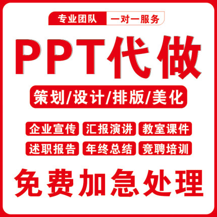 ppt制作代做定制设计修改高端美化汇报培训课件竞聘企业宣传招商