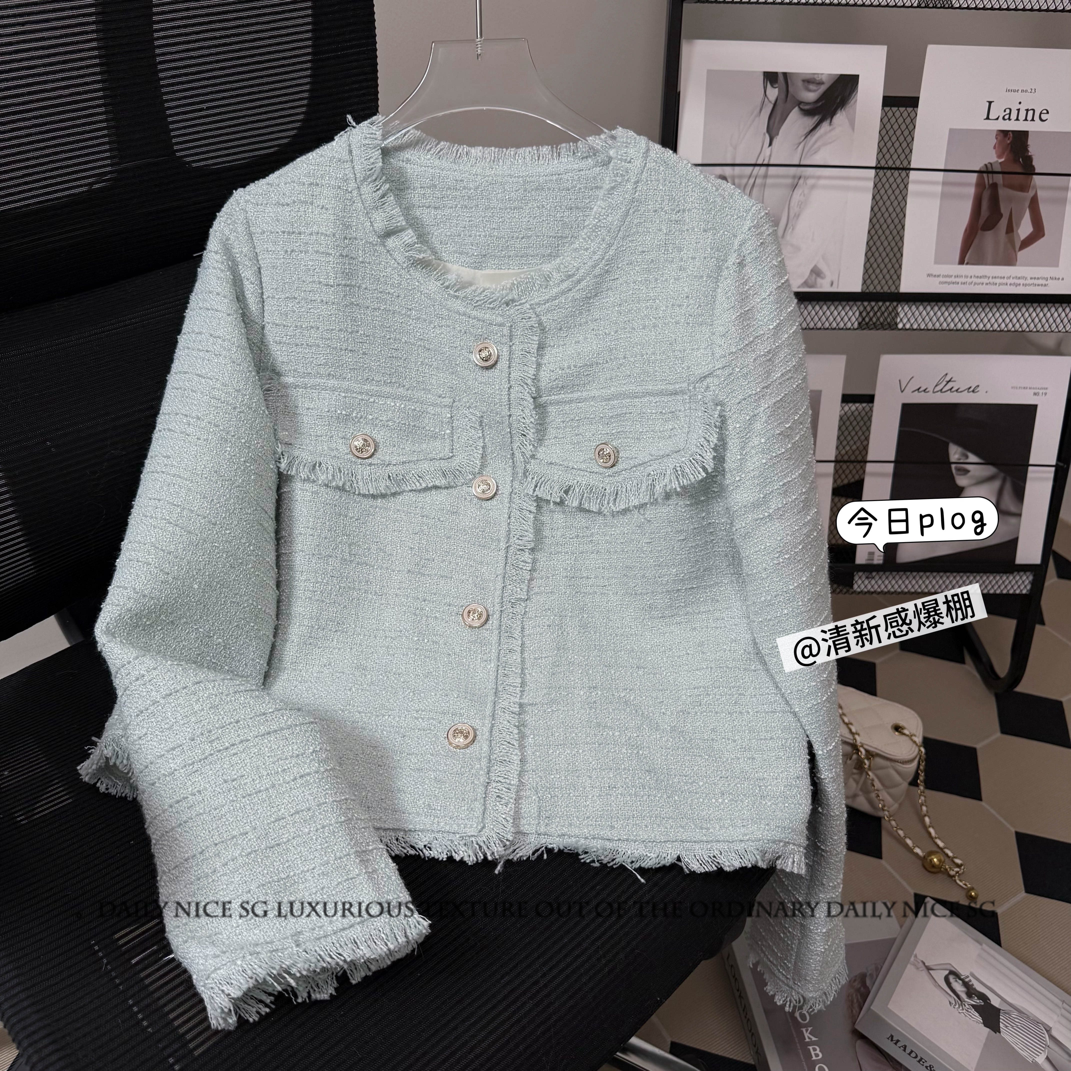 小香风气质毛毛边显高显瘦小外套