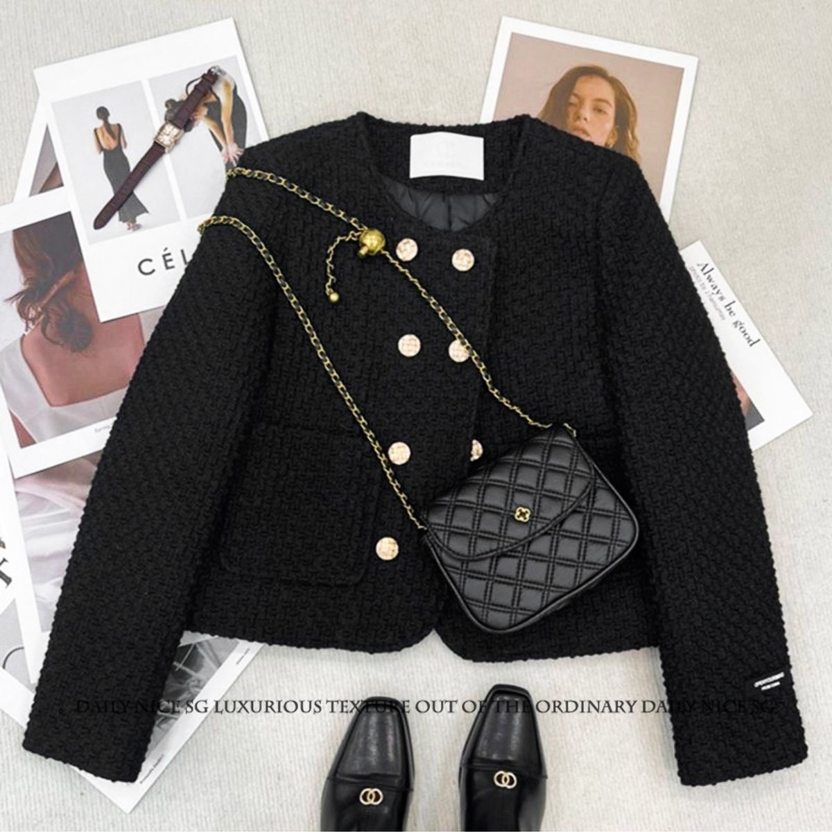 2025秋冬新款小香风气质双排扣长袖短款夹棉加厚显瘦小外套女上衣,女装/女士精品,短外套,淘宝优惠券,粉丝福利购,淘宝优惠卷