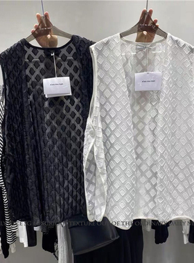 夏季新款菱形格子薄纱外披叠穿开叉宽松坎肩欧根纱开衫马甲外套女