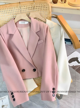 2025新款休闲百搭洋气时尚长袖气质显瘦短款小西装外套女西服外搭