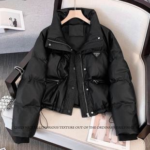 拉链暗扣加厚棉衣女棉服外套 洋气百搭休闲显瘦小立领长袖 冬季 新款