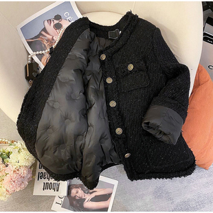 显瘦羽绒内胆加厚外套女上衣 休闲百搭长袖 秋冬新款 小香风气质法式