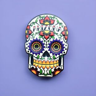墨西哥亚利桑那州风格糖骷髅头磁吸冰箱贴旅游纪念个性装饰品