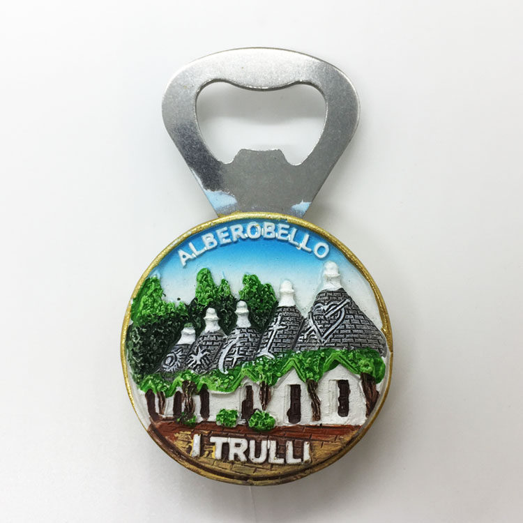 意大利特鲁利天堂小镇阿尔贝罗贝洛旅游纪念品磁力贴冰箱贴开瓶器