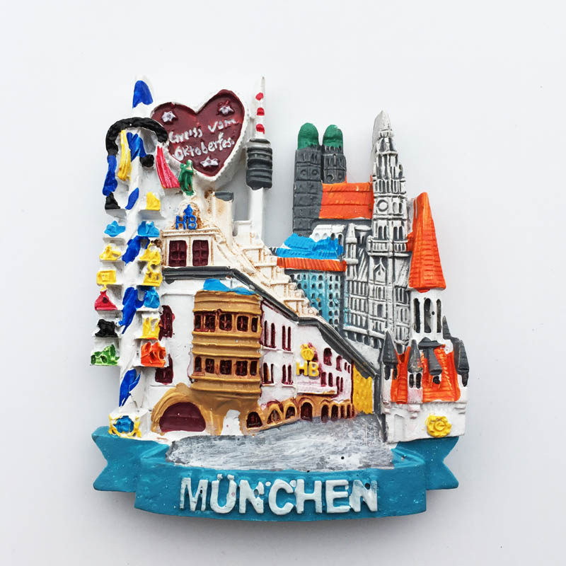 德国慕尼黑地标街景旅游纪念品磁力贴冰箱贴 创意收藏装饰伴手礼