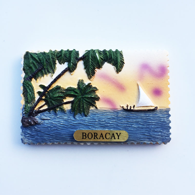 创意磁性冰箱贴 菲律宾长滩岛立体海洋风光旅游纪念品装饰工艺品