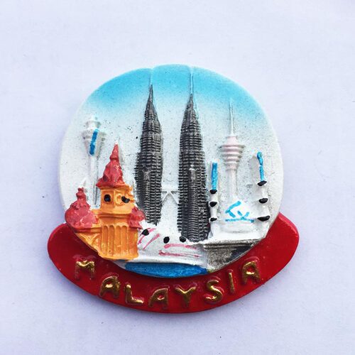 马来西亚吉隆坡双子塔半立体旅游纪念品磁力贴冰箱贴 创意伴手礼