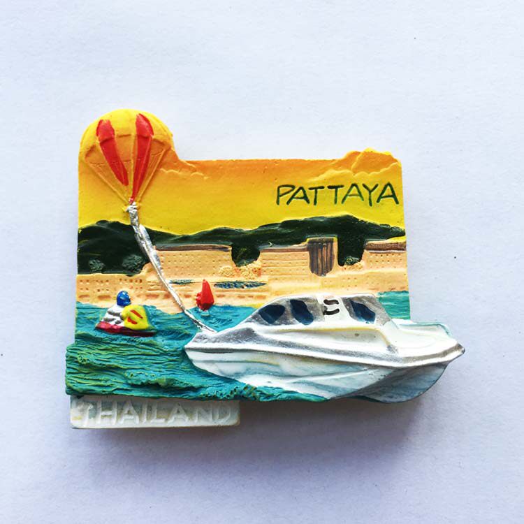 泰国芭堤雅旅游纪念品磁贴冰箱贴 Pattaya海上滑翔伞收藏伴手礼
