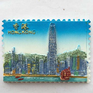 香港旅游纪念收藏冰箱贴 创意立体浮雕海景磁性贴旅游纪念伴手礼