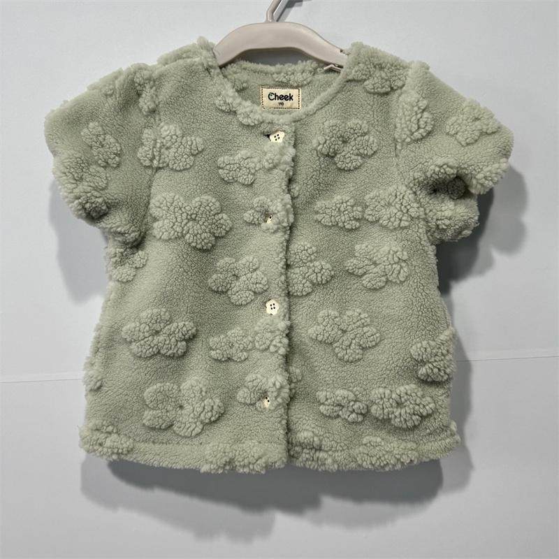 女童秋冬款 韩单 CheeK 毛毛衣短袖套装