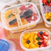 千层蛋糕盒子豆乳木糠蛋糕盒奶油水果捞一次性打包盒班戟盒子 包邮