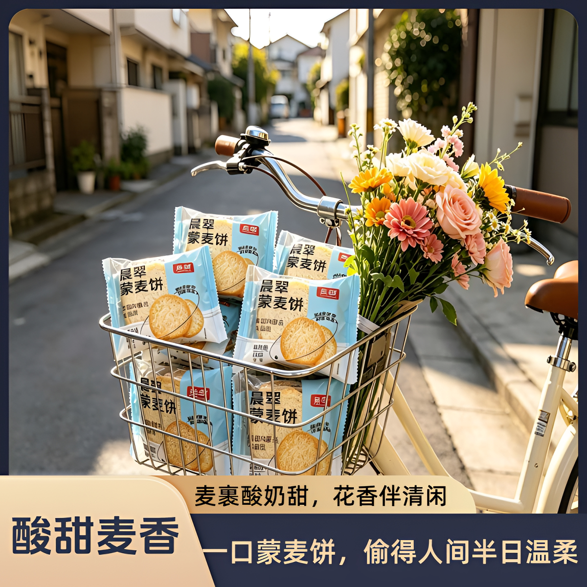 【酸奶味】68包3.5斤晨翠蒙麦饼内蒙馍丁馍干馒头片非油炸烤馍片