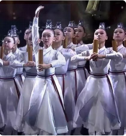 壮志儿童少年行舞蹈服少年志水墨儿童演出服