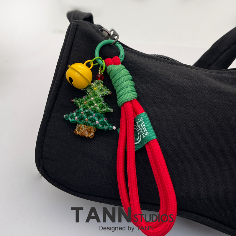 圣诞树串珠手工编织挂件挂绳配饰