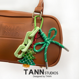 miu风系手工编绳圣诞树钥匙扣ins风串珠圣诞挂件绳钥匙扣送礼好物