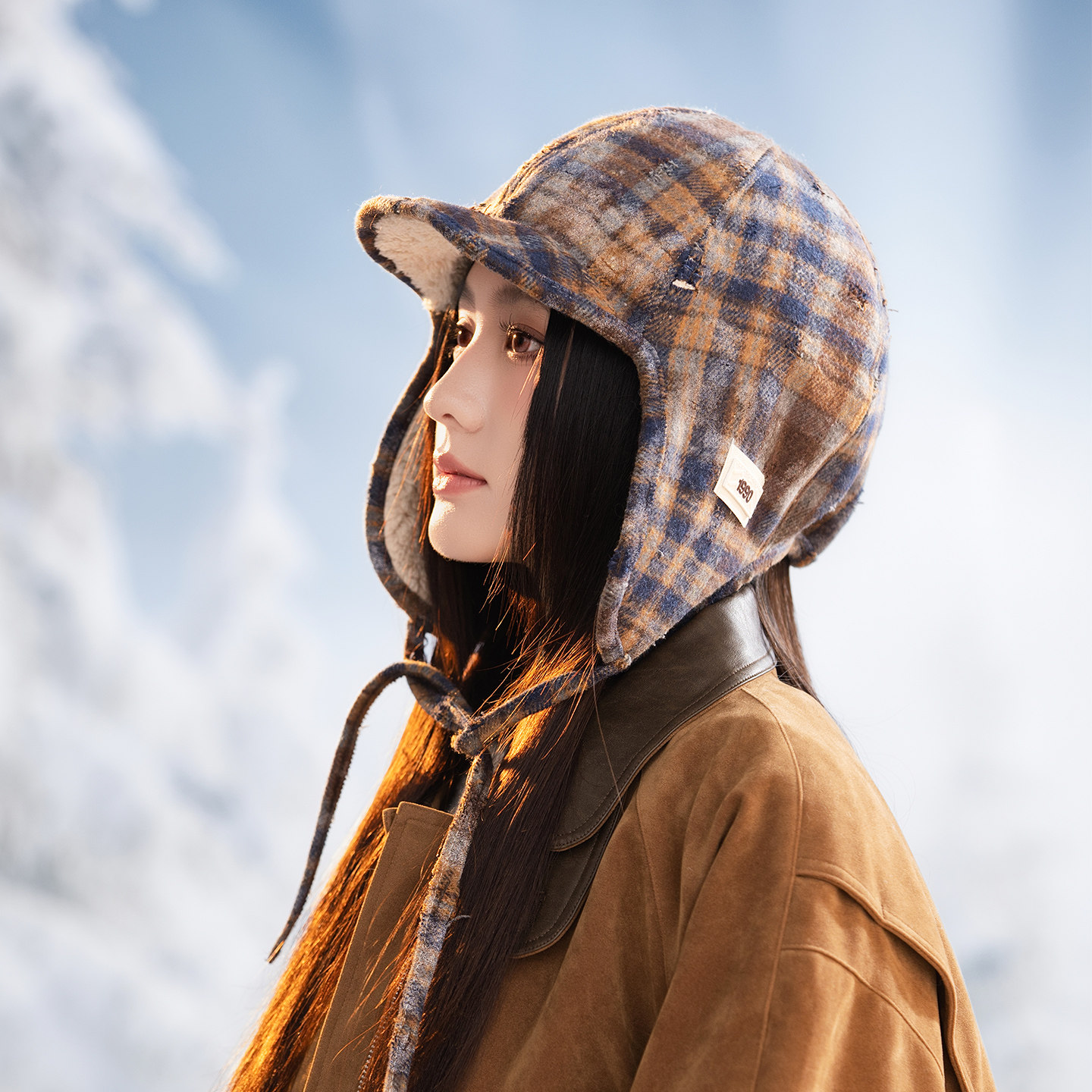 保暖雷锋帽子女秋冬季户外骑行护耳加绒厚防风防寒包头帽飞行帽J