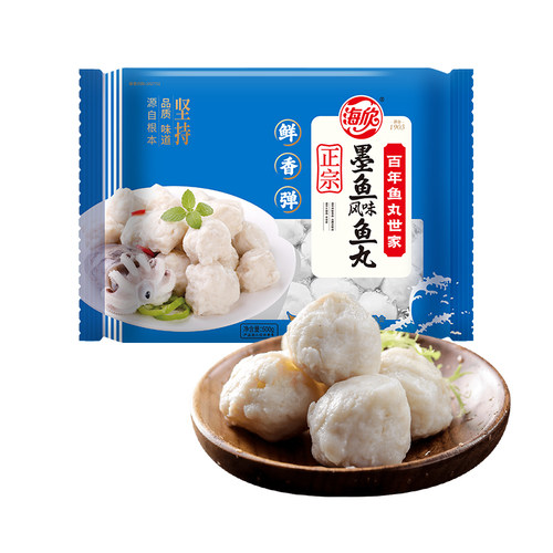 海欣500g正宗火锅烧烤墨鱼风味丸