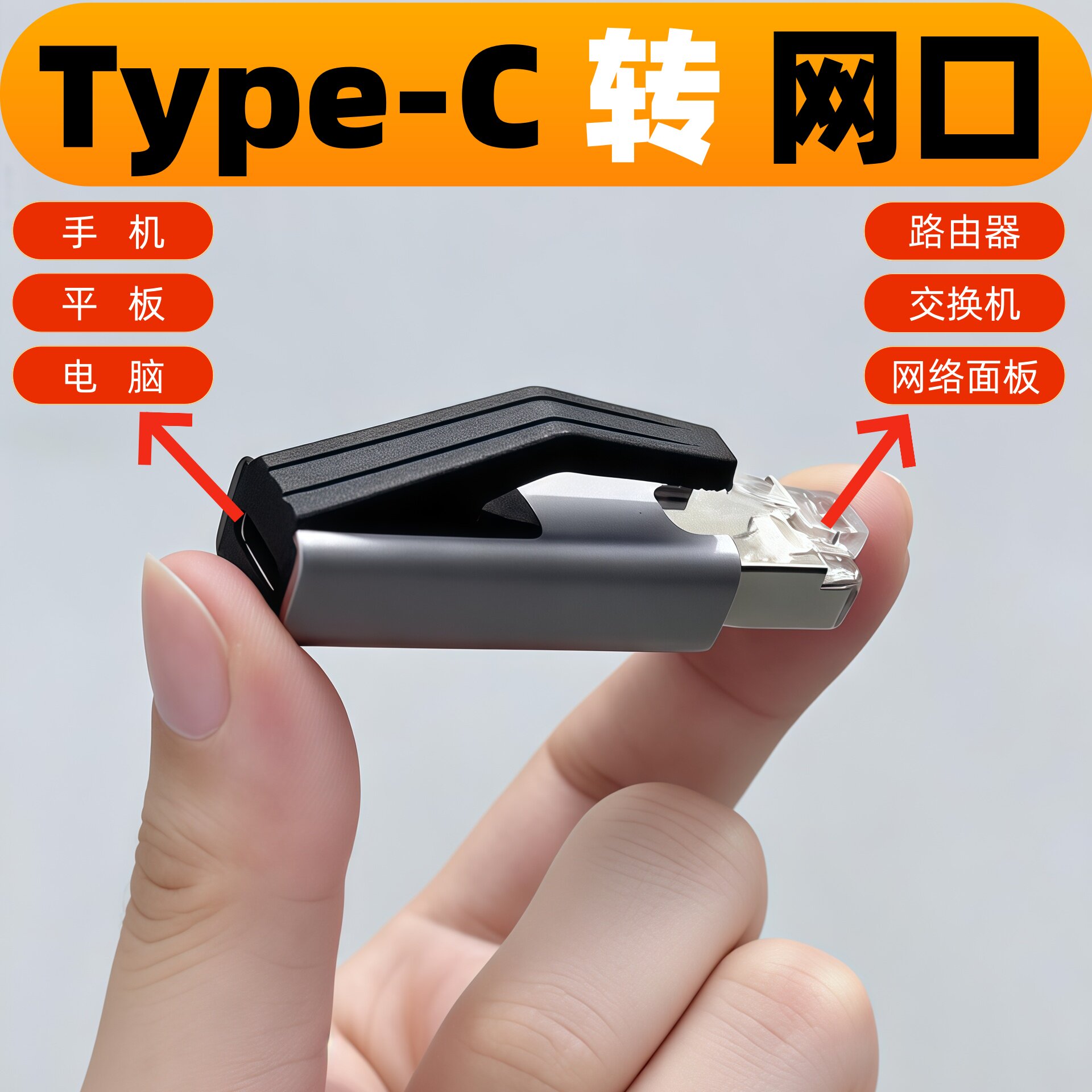 Type-C转网口转换器手机平板