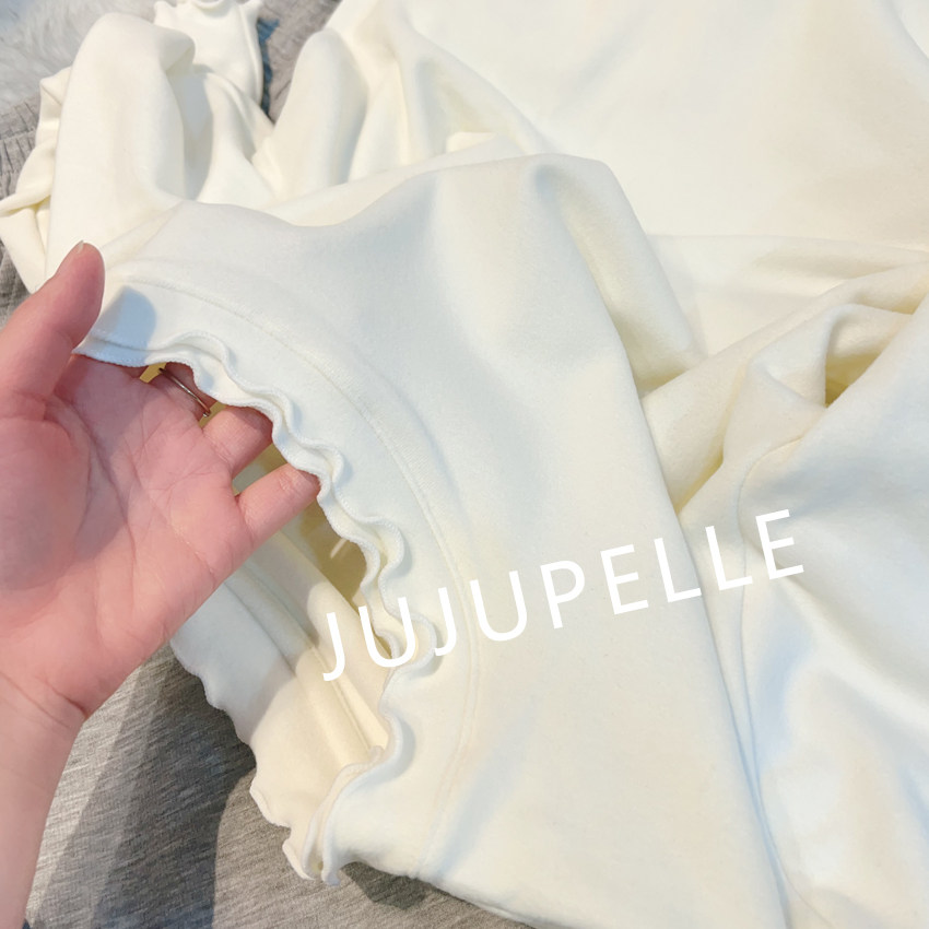 双面澳绒！巨保暖加厚花边打底衫