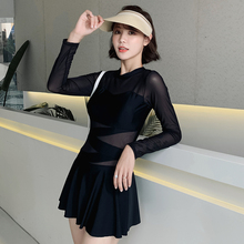 连体韩国ins风大码 显瘦遮肚温泉泳装 泳衣女保守2019新款 防晒长袖