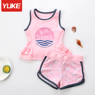 儿童泳衣女童夏2026新款 备 小中大童宝宝分体速干游泳衣女童游泳装