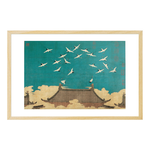 赵佶《瑞鹤图》传世名画原作版画