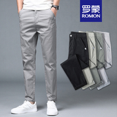 秋冬厚款 修身 直筒西裤 新款 通勤长裤 男士 弹力纯棉青少男式 子 休闲裤