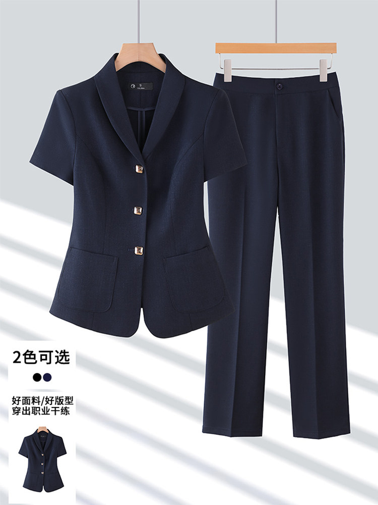 短袖西装套装女夏季餐饮经理职业工装珠宝店美容院前台接待工作服