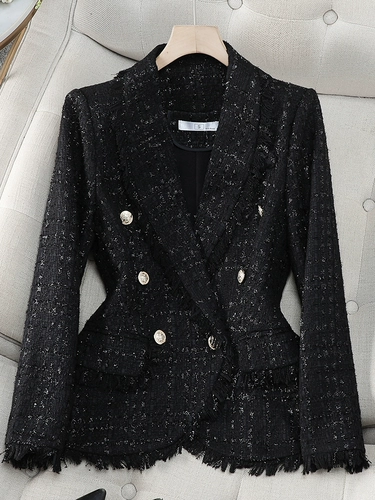 Демисезонный пиджак классического кроя, в стиле Шанель, подходит для подростков