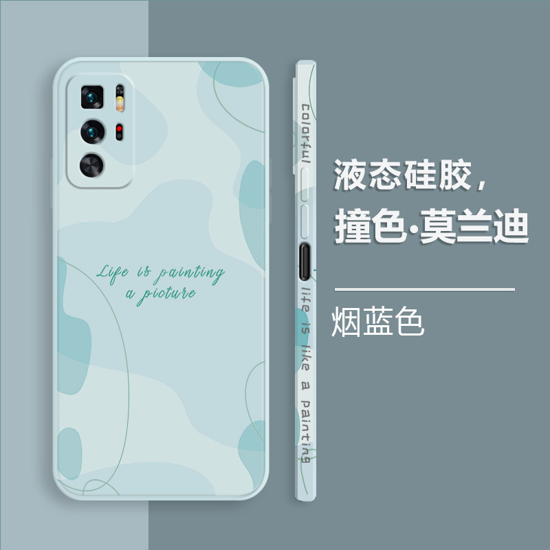 红米note10pro手机壳液态硅胶红米Note10潮牌男女款新款简约新品创意侧边卡通图案Note10pro网红款防摔保护套