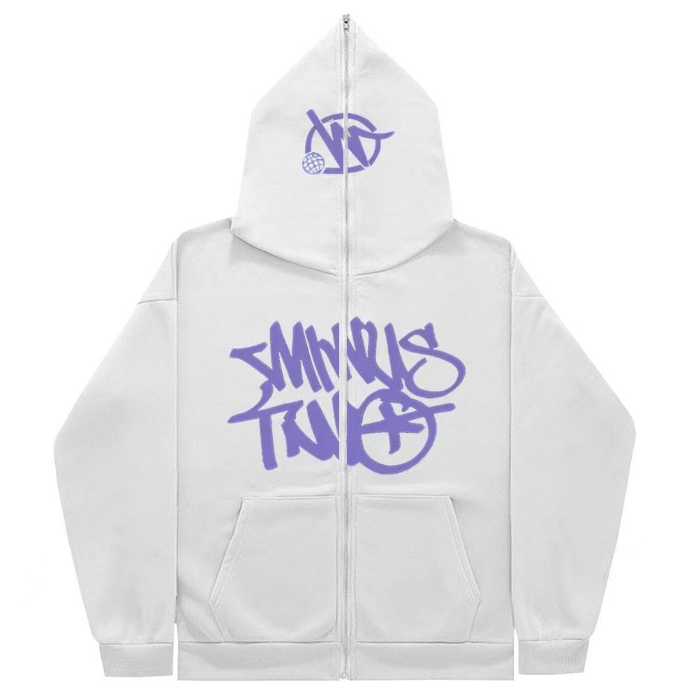 Minustwo cargos 星球印花拉链卫衣外套男女秋冬欧美时尚潮流y2k