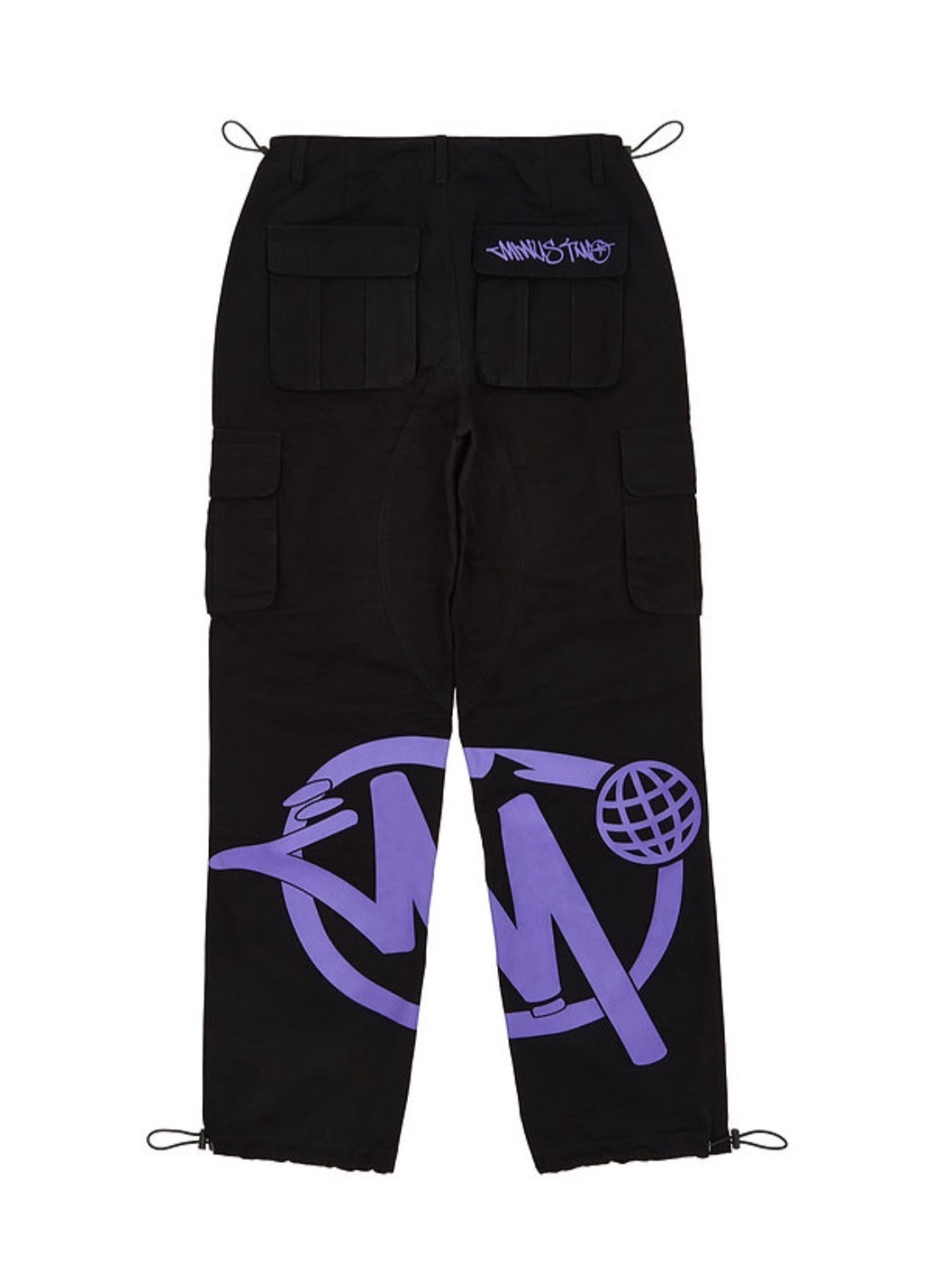 MinusTwocargos潮牌街头印花多口袋宽松休闲嘻哈直筒长裤工装裤男