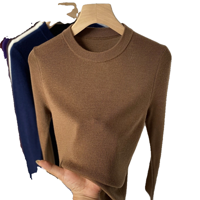 100%精纺美丽诺羊毛针织打底衫女