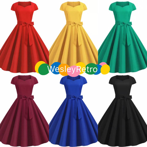 复古风5080年代舞蹈大摆连衣裙