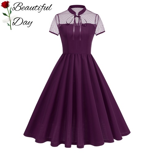 欧美风复古大码万圣节印花女装派对法式表演网纱短袖大摆连衣裙