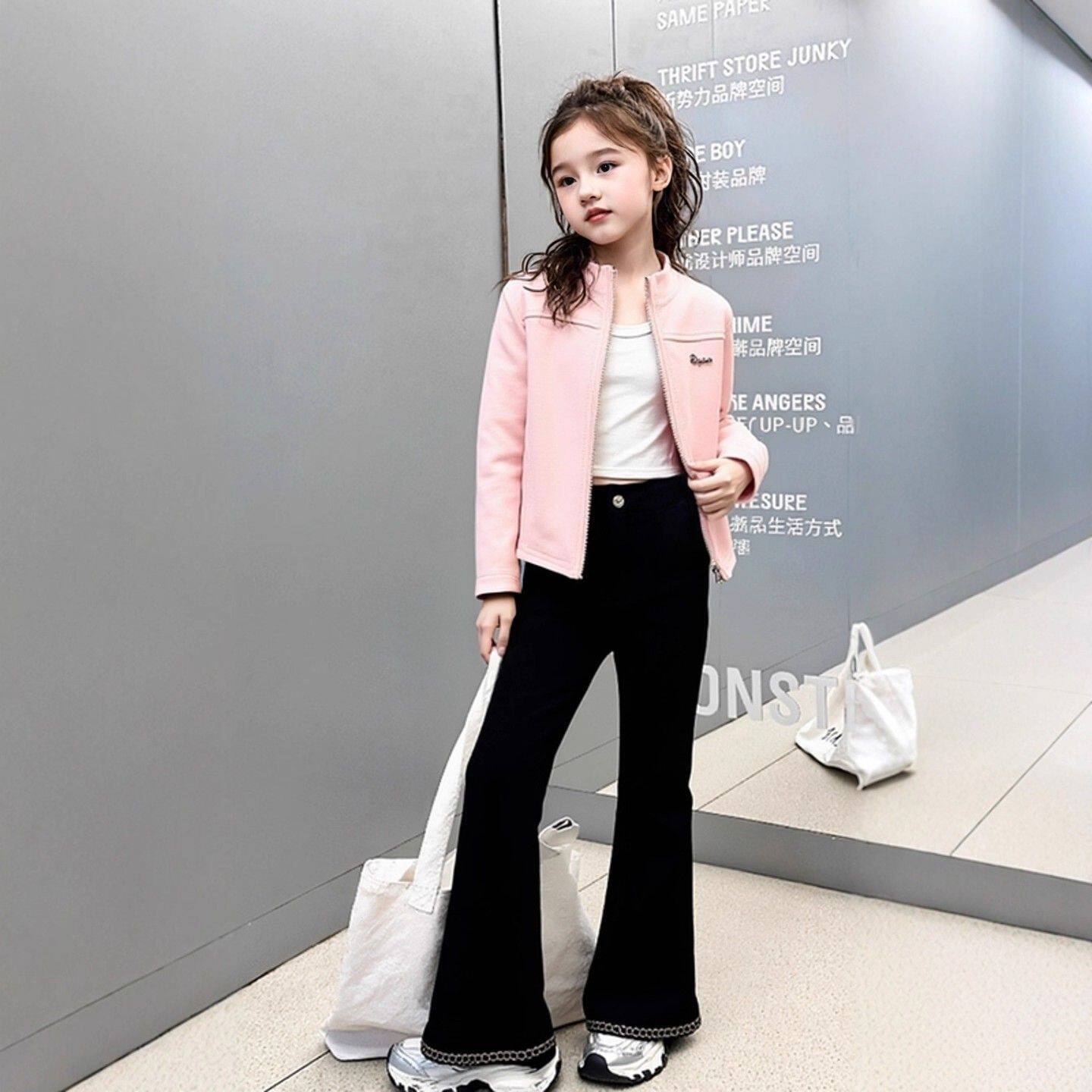 女童装短款卫衣外套2026新款春秋洋气女孩修身长袖中大童外穿上衣