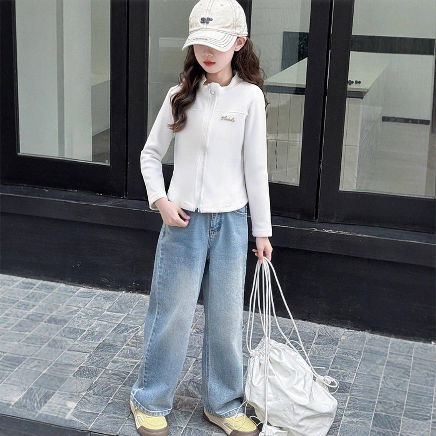 女童外套春秋款2026新款儿童洋气上衣中大童女孩秋季短款休闲衣服