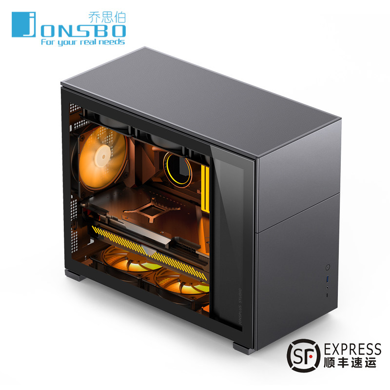 乔思伯D31松果D41玻璃侧透MESH网孔MATX台式机360水冷ATX电脑机箱