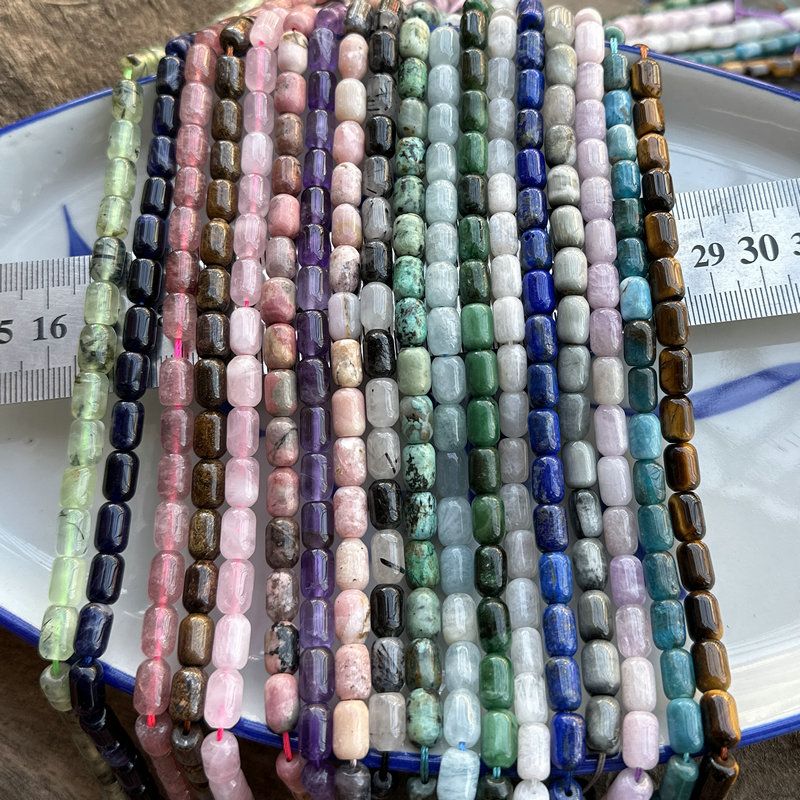 天然水晶半宝石散珠串条diy配件
