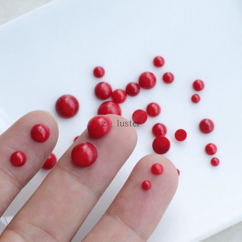 3-4-5-6-8mm加色珊瑚戒面贴片 diy饰品材料配件