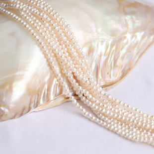 天然淡水珍珠3mm冲头小珠子散珠串条手串项链戒指diy饰品材料配件