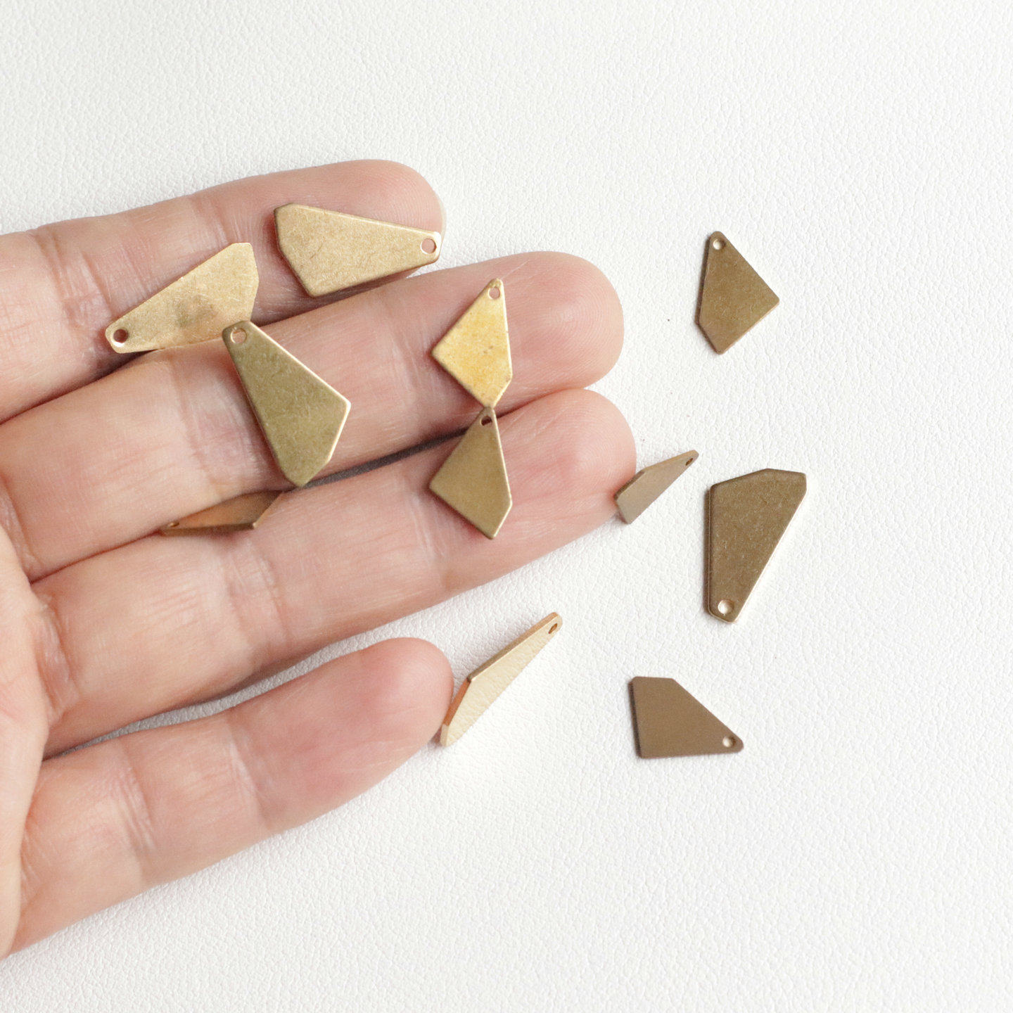 黄铜毛坯 不规则形棱形纯铜几何配件 diy耳环服饰发簪饰品配饰