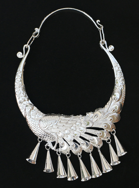 云南名族风苗族孔雀项圈服装配饰节日挂饰颈饰品演出夸张复古项链